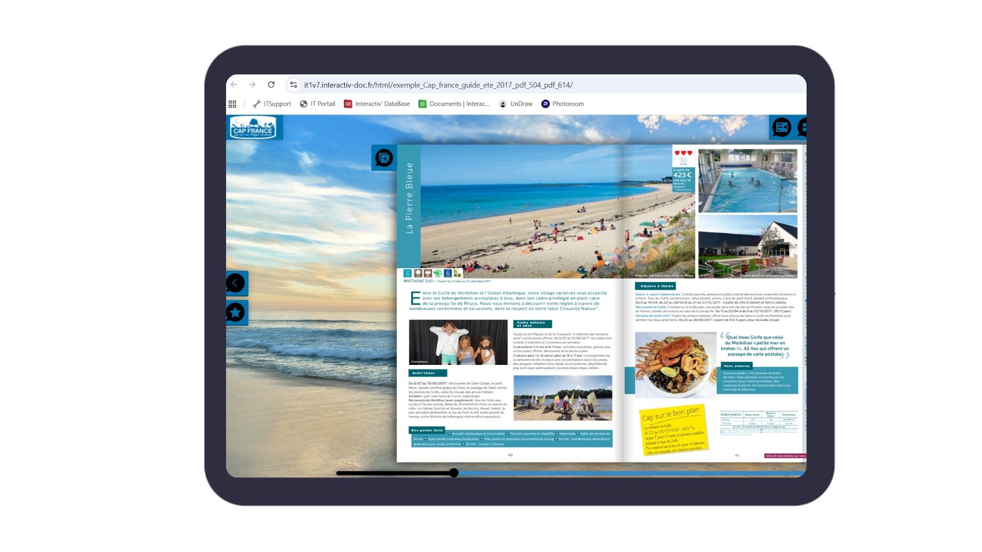 Image montrant un catalogue interactif sur tablette référencé sur Google