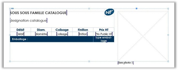 Visuel d'exemple d'un gabarit pour illustrer une mise en page dans InDesign avec la solution Interactiv' Publisher, proposée par la société française Interactiv' Technologies