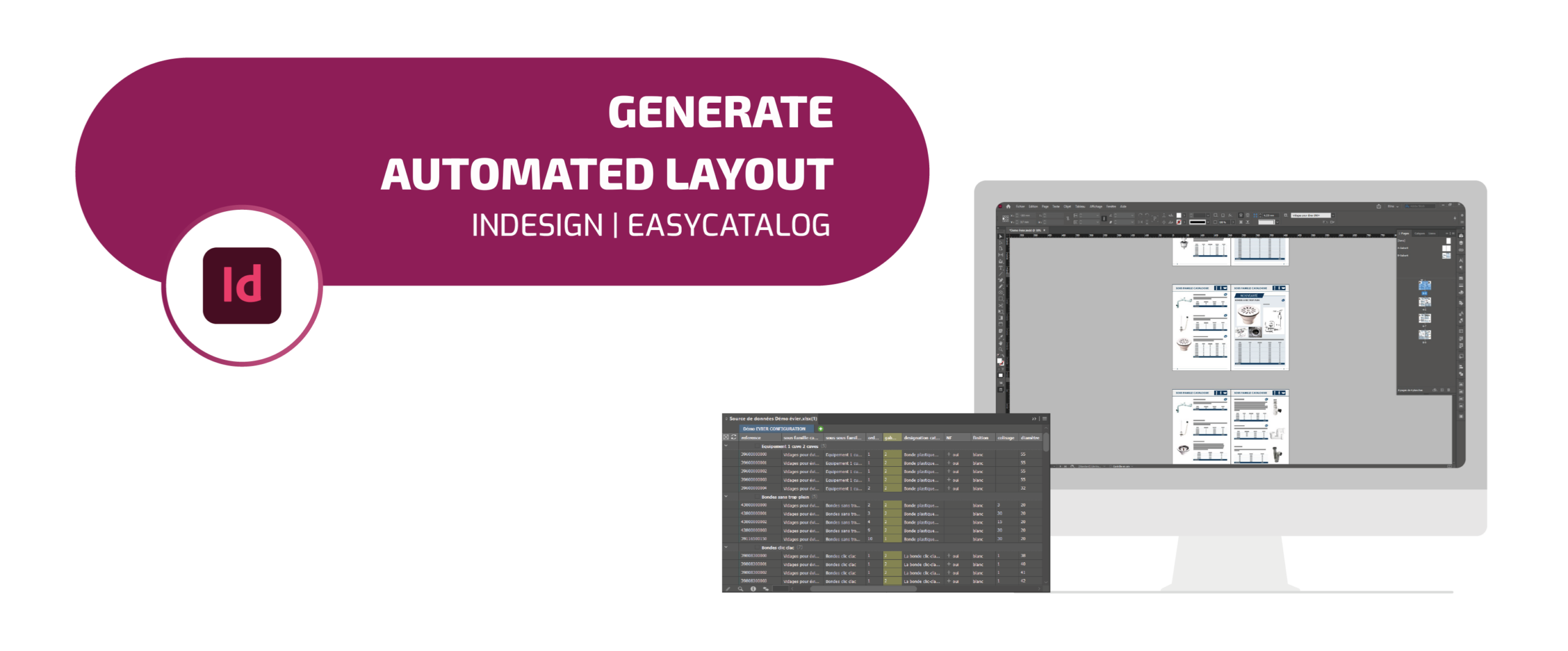 Transformez votre PDF en rapport annuel interactif Easily create automated layouts for your marketing materials in InDesign using the EasyCatalog plug-in