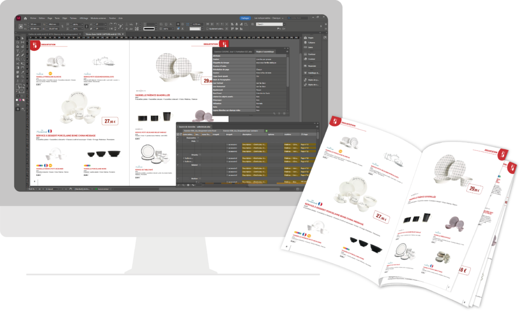 Visuel de l'application du plug-in EasyCatalog par Interactiv' Technologies permettant d'automatiser la mise en page et de booster la production de catalogues
