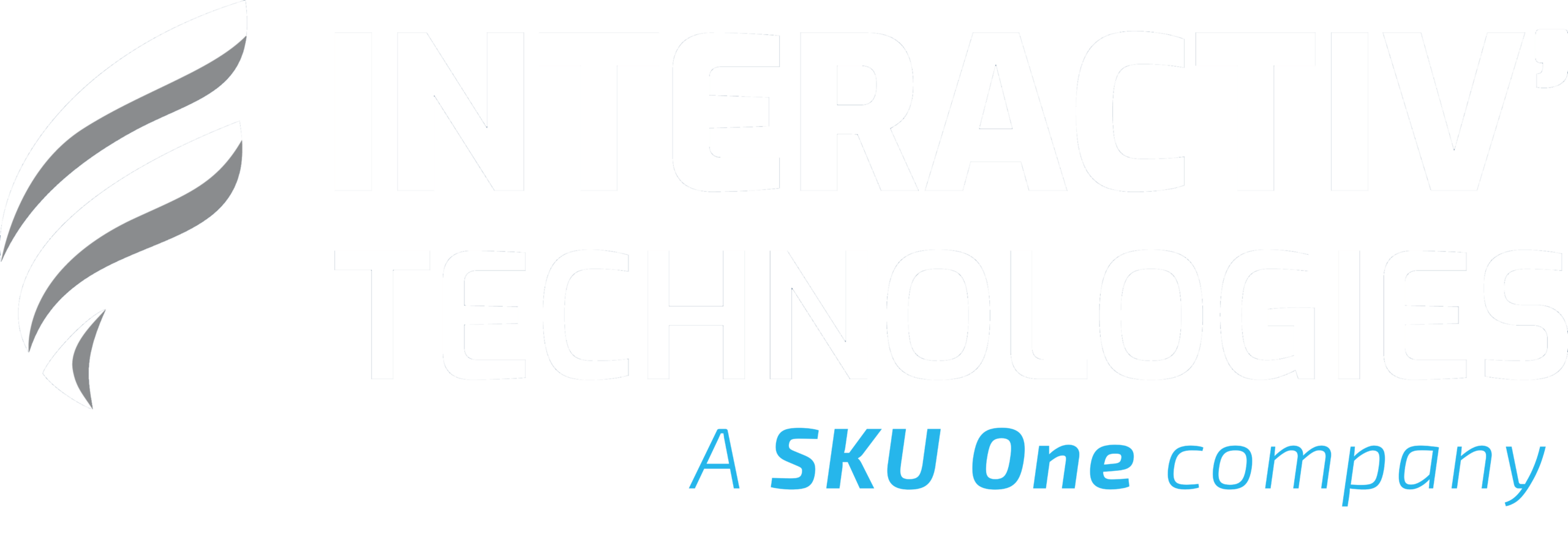 Logo Interactiv' Technologies, éditeur et intégrateur français de logiciels spécialisé dans la gestion de données et la publication produits, et son groupe SKU One, référent européen des solutions retail et marque.